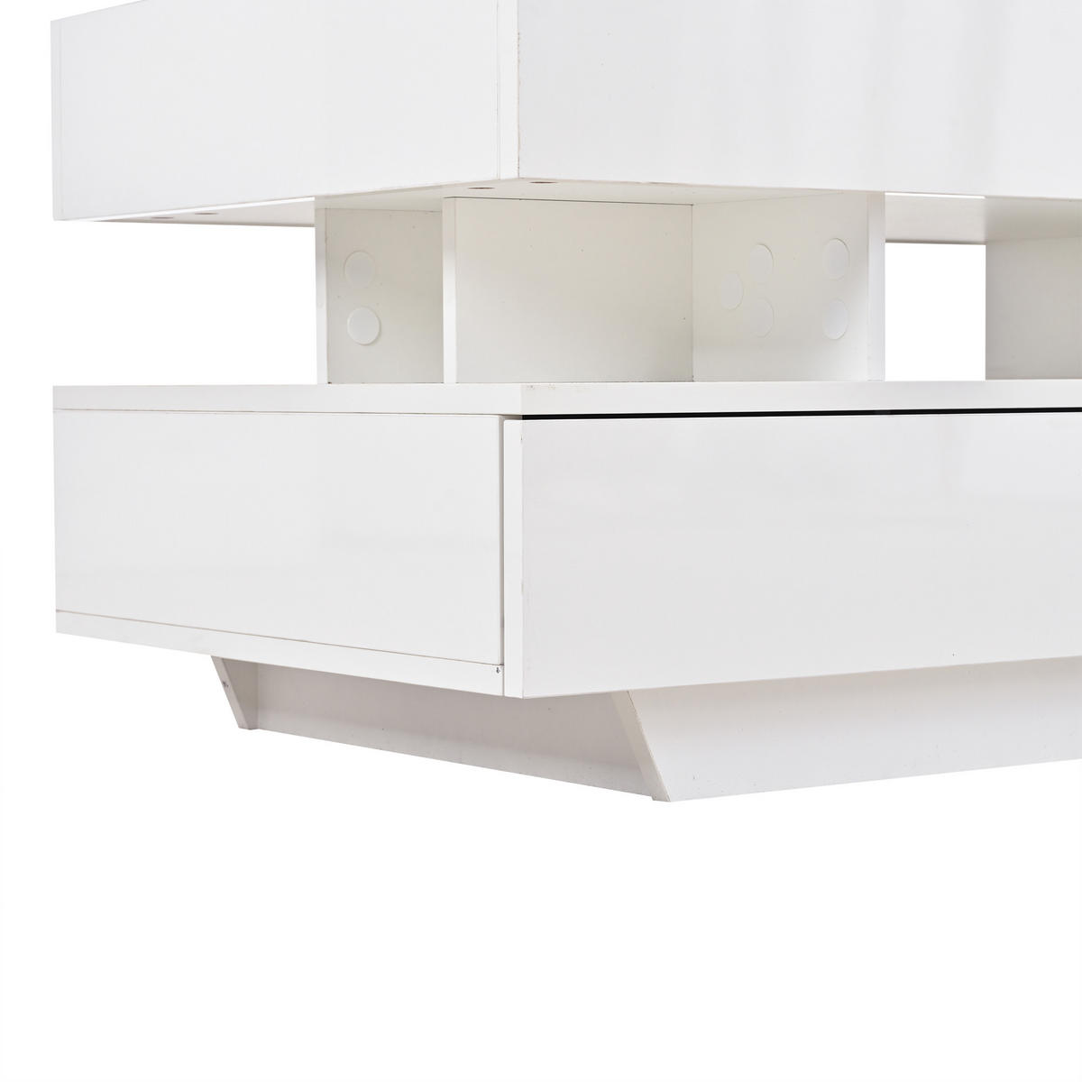 COUCHTISCH in Weiß Höhenverstellbarer Wohnzimmertisch mit LED & Stauraum, Lift-Top bis 58,5cm, 100/50/45cm - Weiß, Holzwerkstoff/Metall (50/100/45cm) - STILVORA
