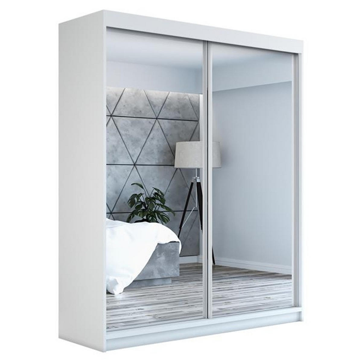 SCHWEBETÜRENSCHRANK 180 CM BAZ Farbe: Weiß - Weiß, Holzwerkstoff (180/215/59.5cm) - A&J MöbelLand