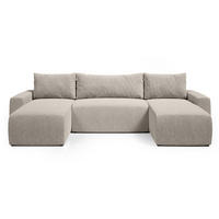 WOHNLANDSCHAFT Plush mit Schlaffunktion Ecru Boucle - Ecru, Kunststoff/Textil (315/72/145cm) - Bromarkt