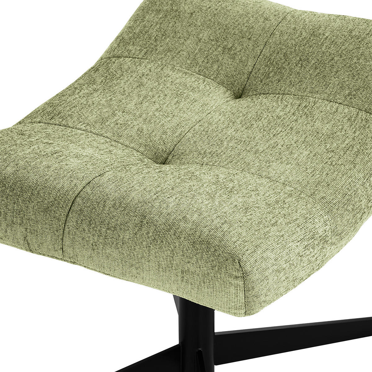 POLSTERHOCKER - Schwarz/Grün, Textil/Metall (67/47/50cm) - home24