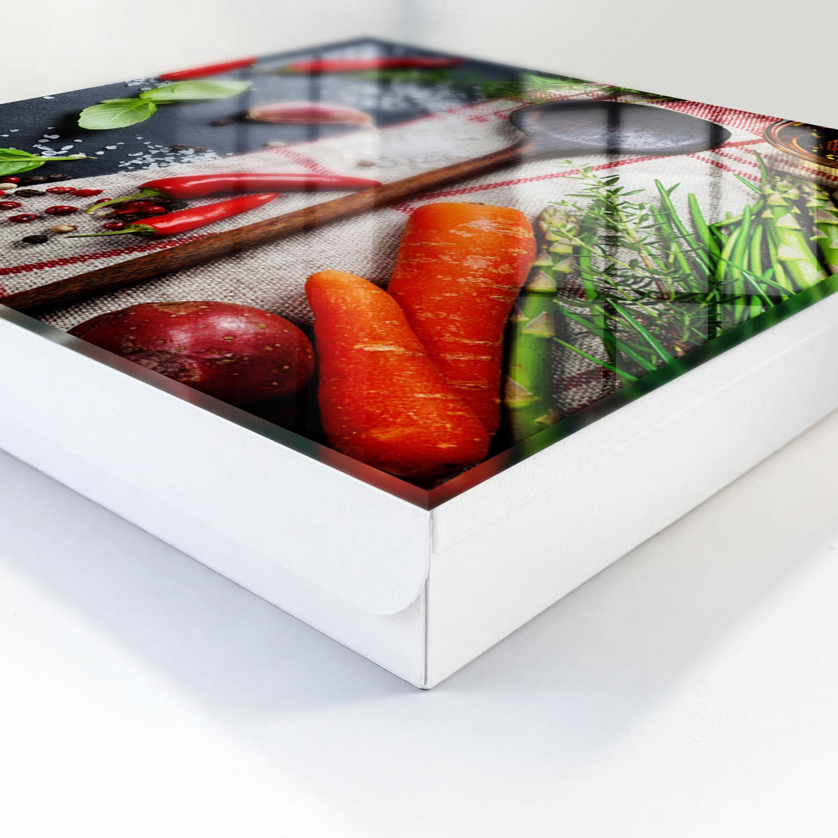 SCHLÜSSELBOX Weiß 30x30 cm – Türöffnung nach rechts - Kücheninspirationen - Schwarz, Metall (30/30/5cm) - TULUP