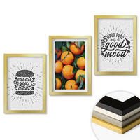 WANDBILDER 3er Set - 20x30 cm Goldrahmen - Juicy Oranges Kitchen - Goldfarben, Kunststoff (20/30cm) - ArtPrintCave