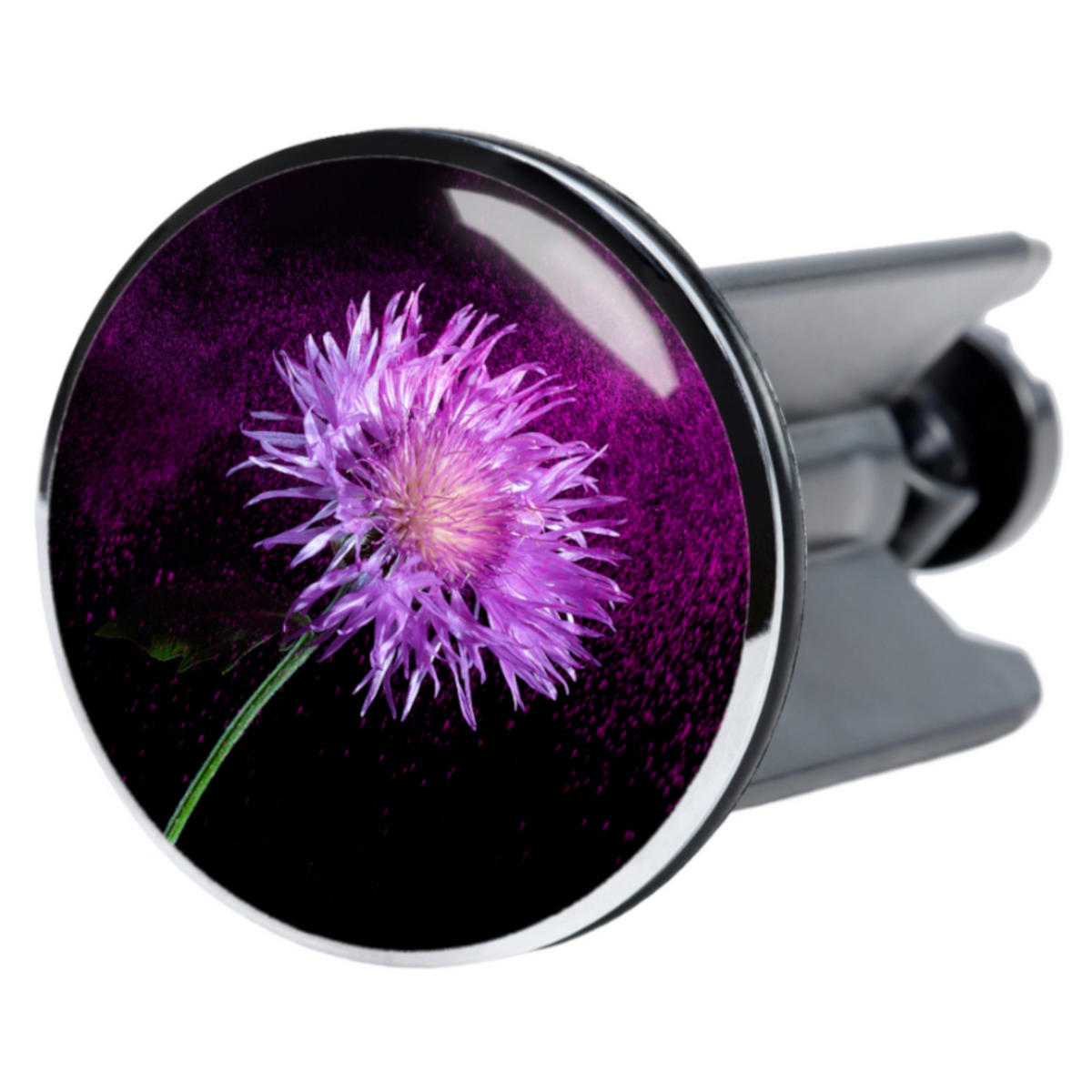 WASCHBECKENSTÖPSEL Purple Dust - Violett, Kunststoff/Metall (4/7/7cm) - Sanilo