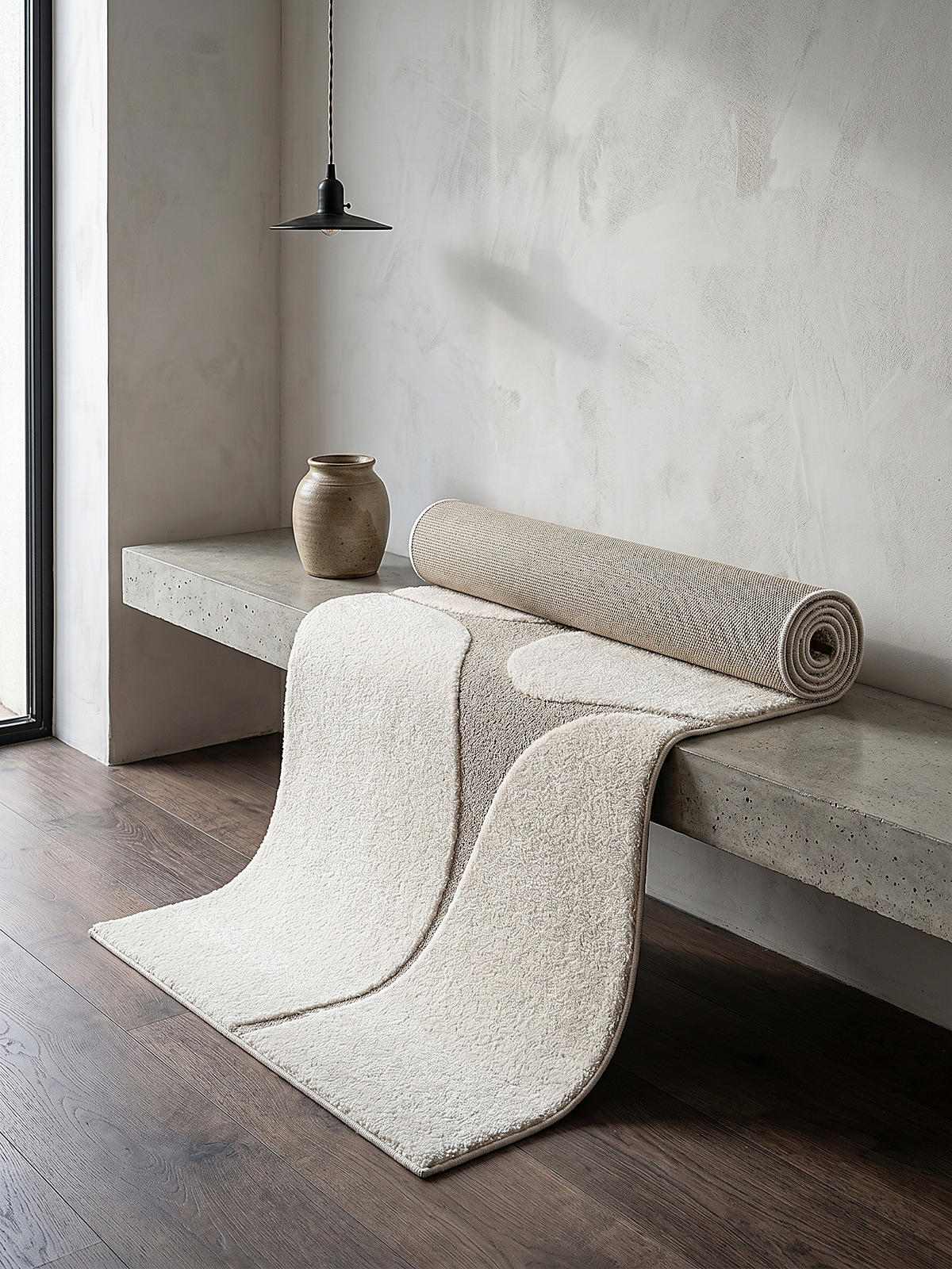 TEPPICHLÄUFER Abstrakt MUOTA Polypropylen Creme 80 x 150 cm - Beige, Textil (80/150cm) - KADIMA DESIGN