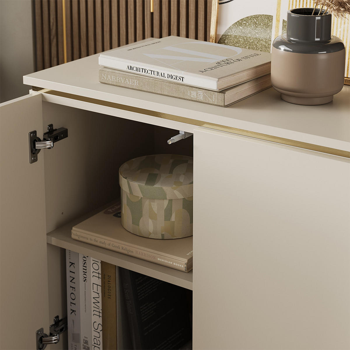 KREDENC Linette Kašmír - kašmírová, kompozitní dřevo (80/70/42cm) - Vicco