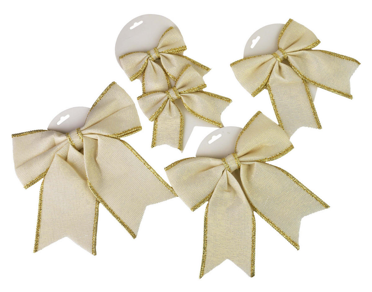 SCHLEIFE Santa Lila 2er Set Beige 13x13x14 cm Kunststoff - Beige, Kunststoff (13/14/13cm) - Mondex