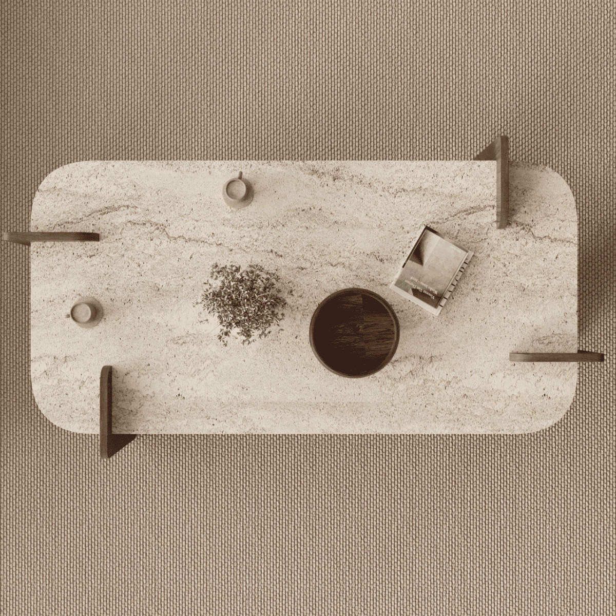 COUCHTISCH mit abgerundeten Kanten 120/60/35 cm - Eichefarben, Holzwerkstoff (120/60/35cm) - Calicosy