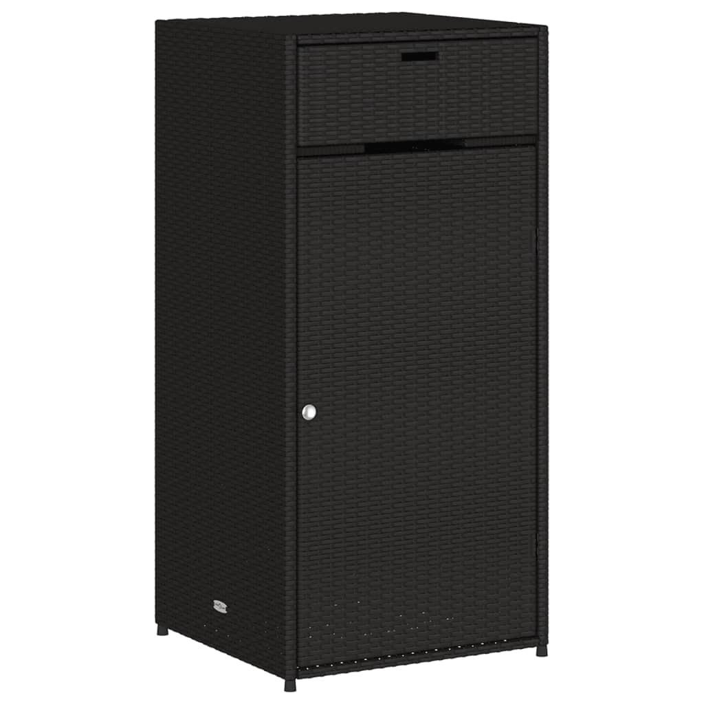 GARTENSCHRANK Schwarz 55x55x111 cm Poly Rattan - Schwarz, Kunststoff (55/111/55cm) - furnicato