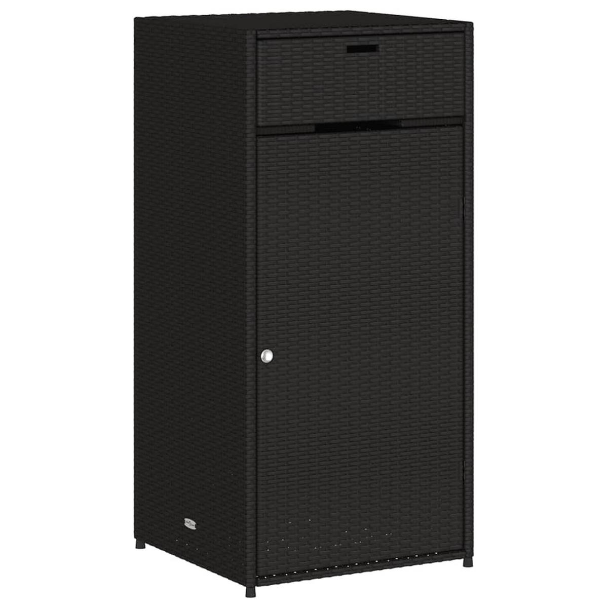 GARTENSCHRANK Schwarz 55x55x111 cm Poly Rattan - Schwarz, Kunststoff (55/111/55cm) - furnicato