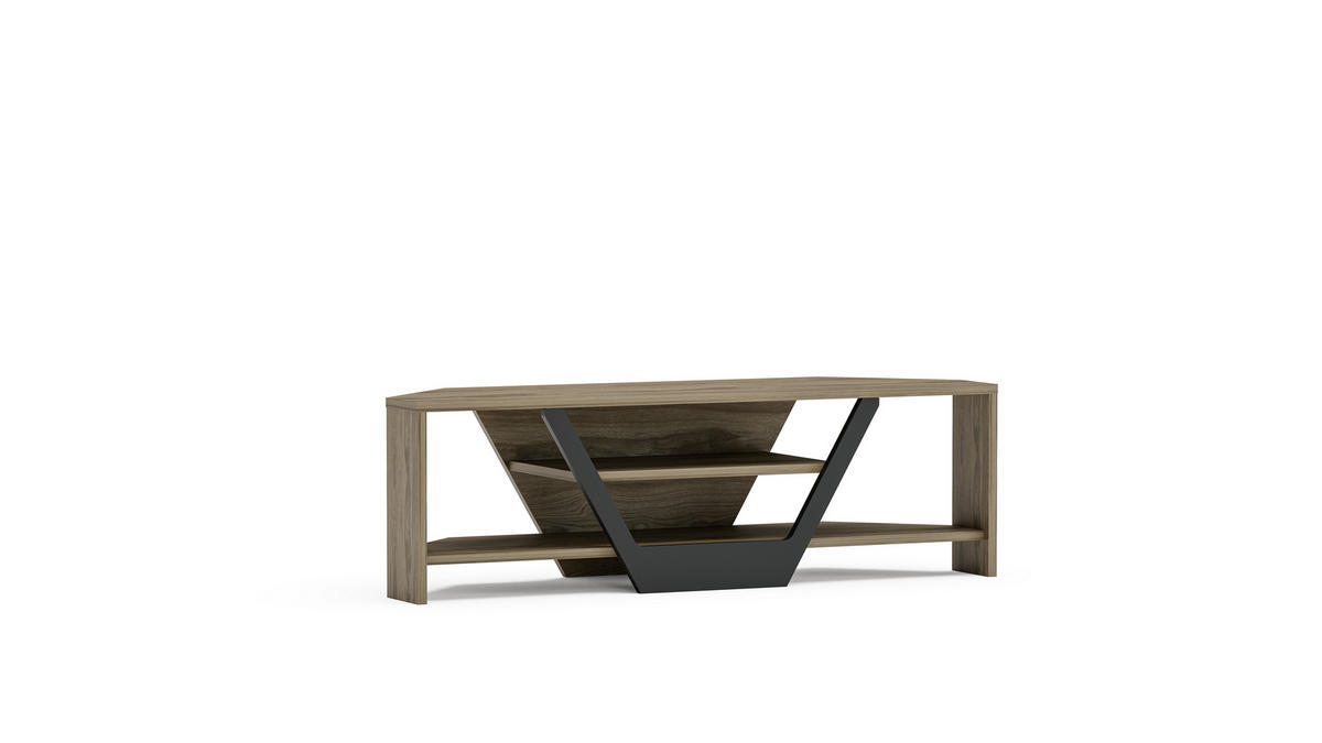 TV-ELEMENT Sares Eiche Schwarz - Eichefarben/Schwarz, Holzwerkstoff (120/36.8/35cm) - Decorotika