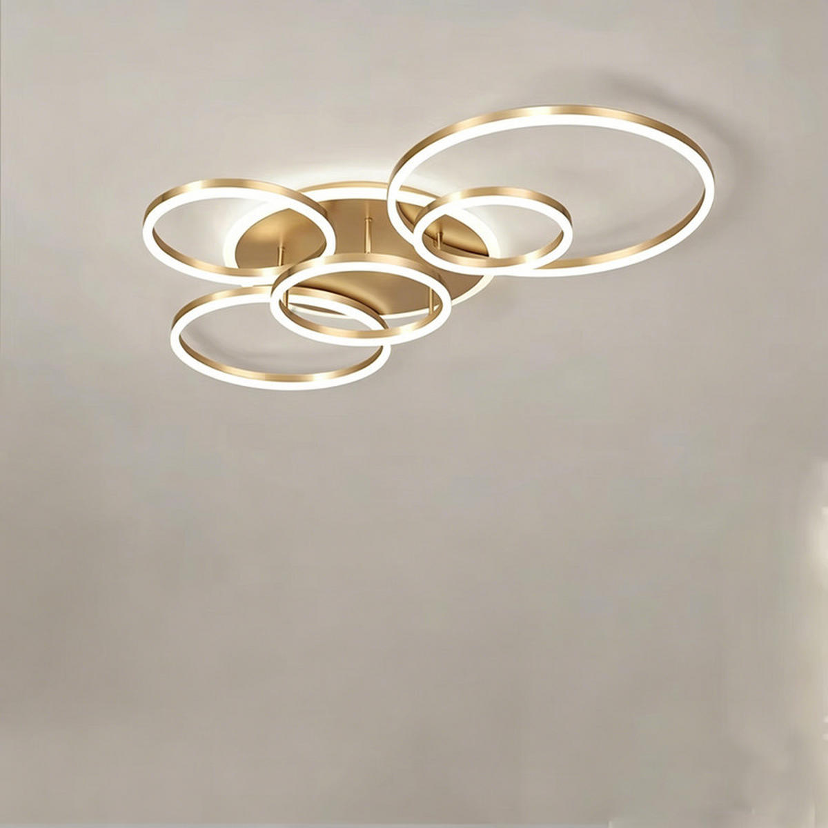 LED-DECKENLEUCHTE Gold 110x73x15 cm - Goldfarben, Kunststoff (110/73/15cm) - Coonoor