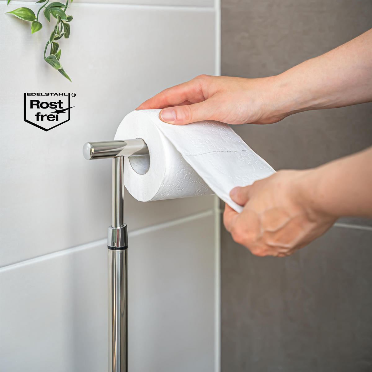 STAND-WC-GARNITUR, schwarz - Schwarz, Metall (22/70/18cm) - bremermann