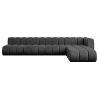 ECKSOFA modulares Sofa Darnel-L3 - 387x177x70 cm Schwarz - Schwarz, Holzwerkstoff/Textil (387/177cm) - ALTDECOR