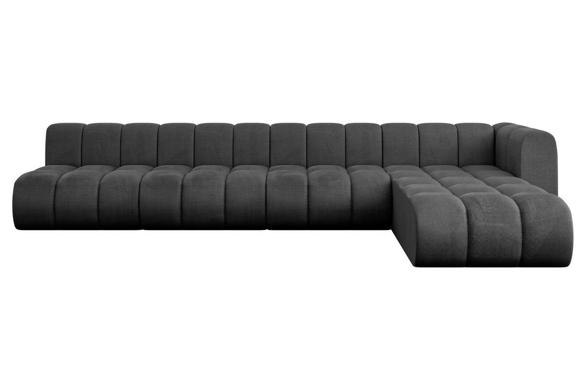 ECKSOFA modulares Sofa Darnel-L3 - 387x177x70 cm Schwarz - Schwarz, Holzwerkstoff/Textil (387/177cm) - ALTDECOR