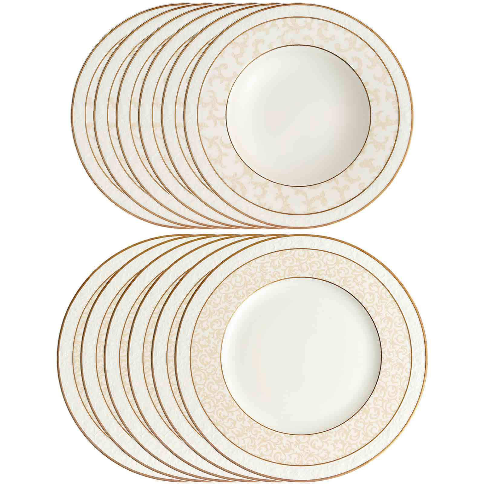 TAFELSERVICE Ivoire weiß-gold 12er Set - Goldfarben/Weiß, Keramik (1/1/1cm) - Villeroy & Boch