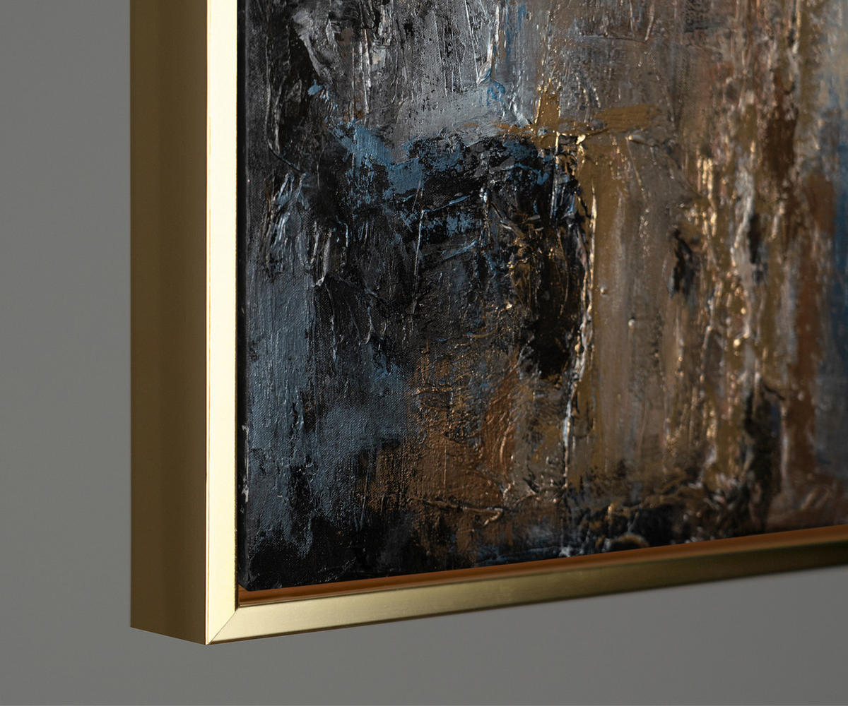 GEMÄLDE Glanz und Eleganz II Schattenfugenrahmen Gold 120x80 cm - Goldfarben, Holz (120/80cm) - YS-art gallery