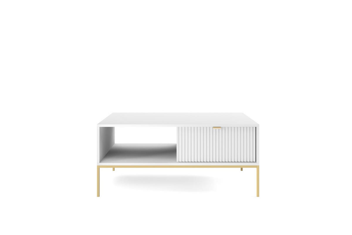 COUCHTISCH Font 104x46x68 cm - Modern Wohnzimmertisch Gefertigt aus Robuster Laminierter Spanplatte - Weiß - Weiß, Holzwerkstoff (46/104/68cm) - Chilly