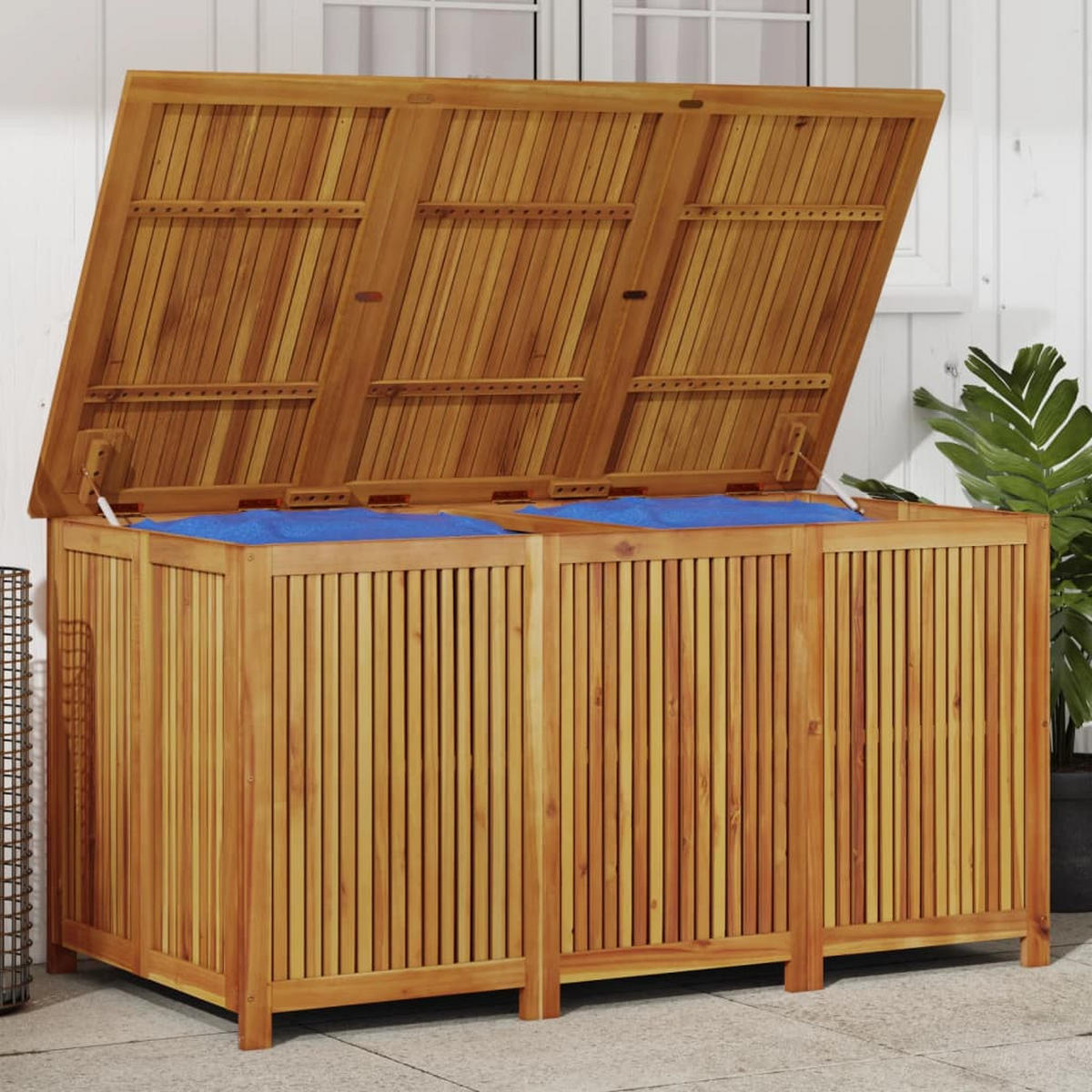 GARTENBOX 150x80x75 cm Massivholz Akazie - Braun, Holz (150/75/80cm) - furnicato