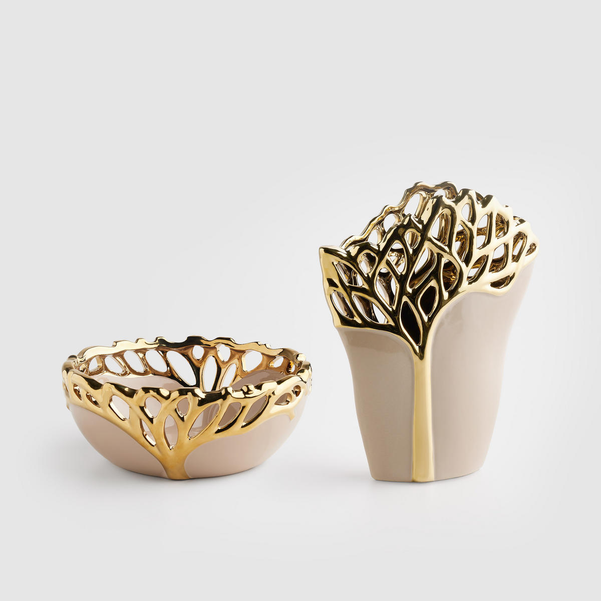 VASE Oaktree kite 30x23 cm - Beige, Stein (30cm) - home&you