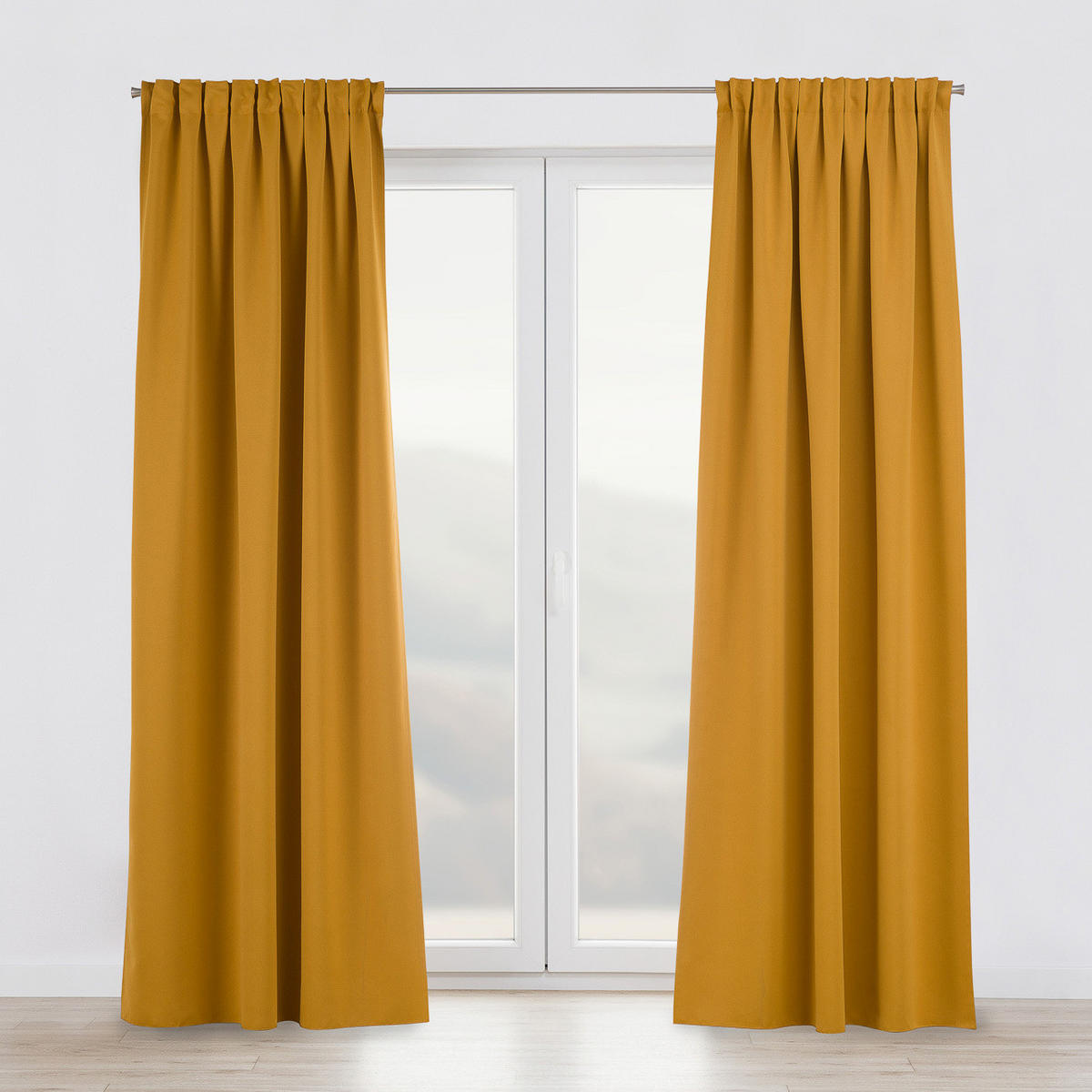 VERDUNKELUNGSVORHANG mit Schlaufenband 140x280 cm honiggelb - Gelb, Textil (140/280/1cm) - Dekoria