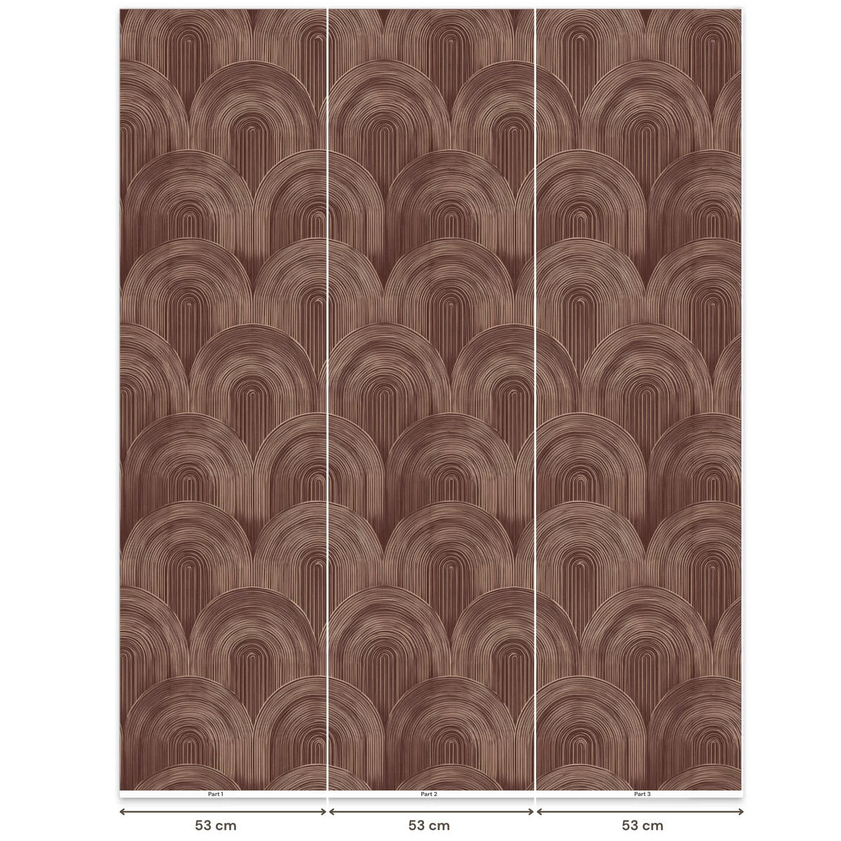 TAPETE - Rhythmic - Aufschlag - Braun - 180x200 cm - Dunkelbraun, Papier (180/200cm) - OnlyWow