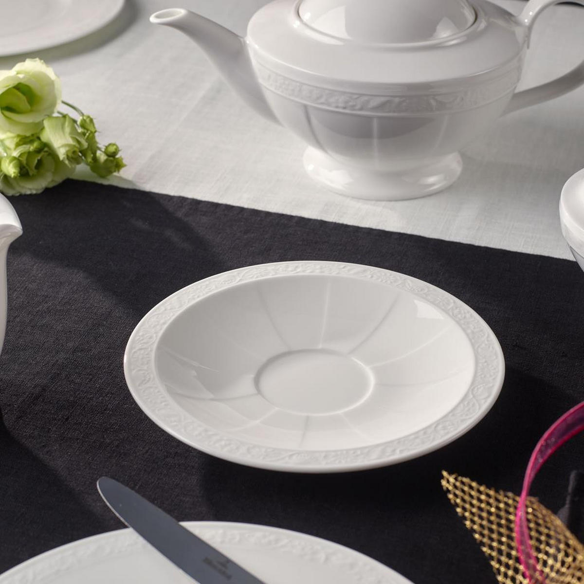 SUPPENUNTERTASSEN White Pearl weiß ø 18,5 cm 6er Set - Weiß, Keramik (18.5cm) - Villeroy & Boch