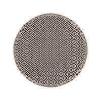 VNITŘNÍ a venkovní kulatý koberec Cleo Bílá/Černá ø 120 cm - bílá/černá, plast/umělá hmota (120/1cm) - KUNSTLOFT
