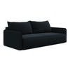 3-SITZER SOFA mit Schlaffunktion Samt Stoff Blau - Blau/Schwarz, Kunststoff/Textil (216/86/105cm) - LaMiaSofa