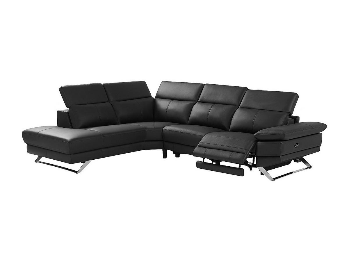 RELAXSOFA - 6 Personen-Sitzer - Leder - Schwarz - - Schwarz, Leder (299/76/239cm) - Vente-Unique
