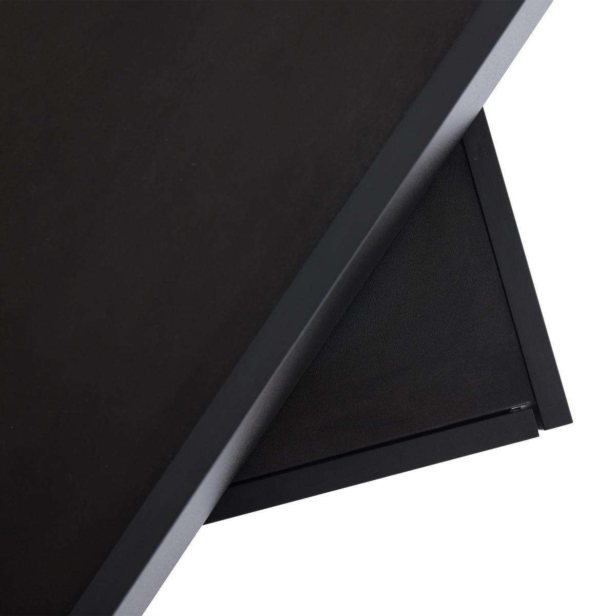 COUCHTISCH 60/60/38 cm schwarz mit 360° drehbarer Tischplatte und 2 Ablagen - Schwarz, Holzwerkstoff (60/60/38cm) - OKWISH