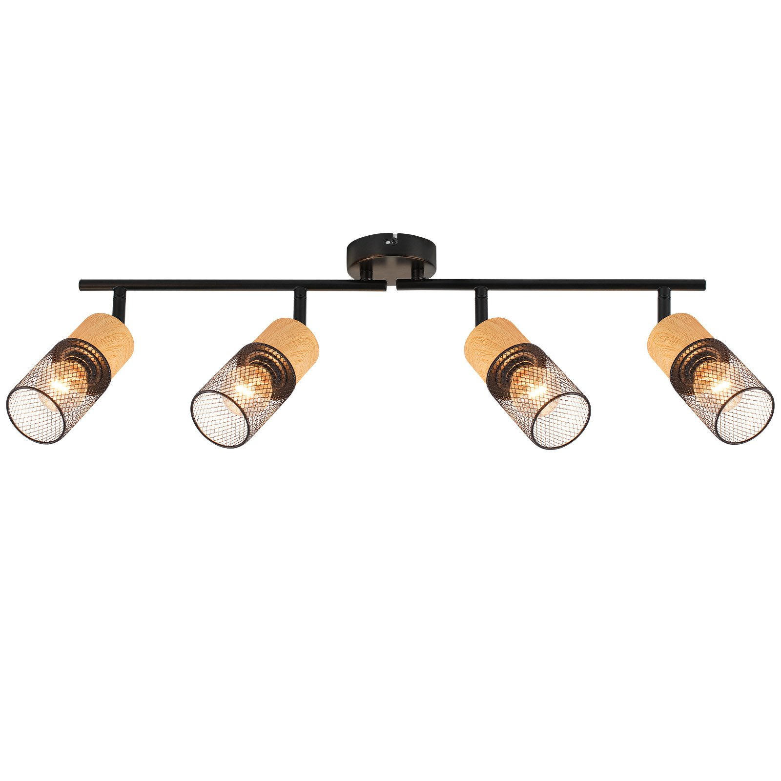 STRAHLER Wilhelmshaven 4-flammig 62.5/9/23 cm - Schwarz, Metall (62.5/9/23cm) - Nettlife