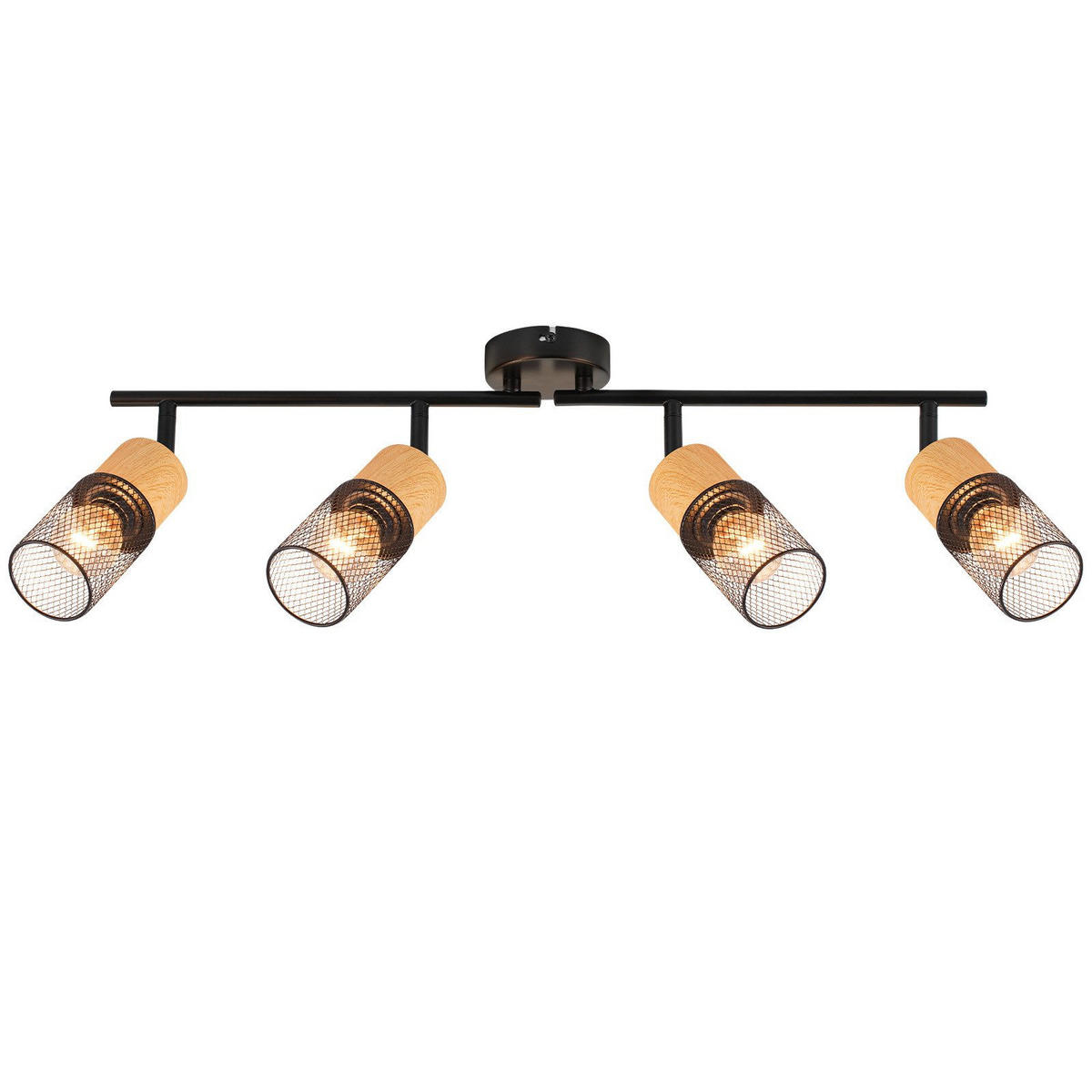 STRAHLER Wilhelmshaven 4-flammig 62.5/9/23 cm - Schwarz, Metall (62.5/9/23cm) - Nettlife