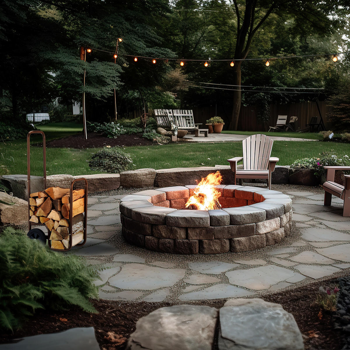 KAMINHOLZWAGEN - Braun, Kunststoff/Metall (41/109.5/45cm) - Relaxdays