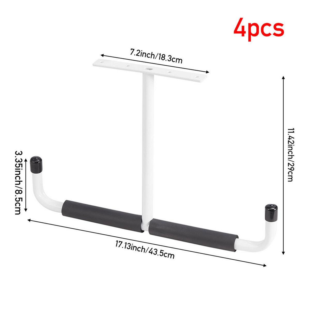DECKENHAKEN 4 Stück T-förmige in Weiß Vielseitig einsetzbar Belastbarkeit 43,5 x 29 cm - Weiß, Metall (29/1/43.5cm) - Livingandhome