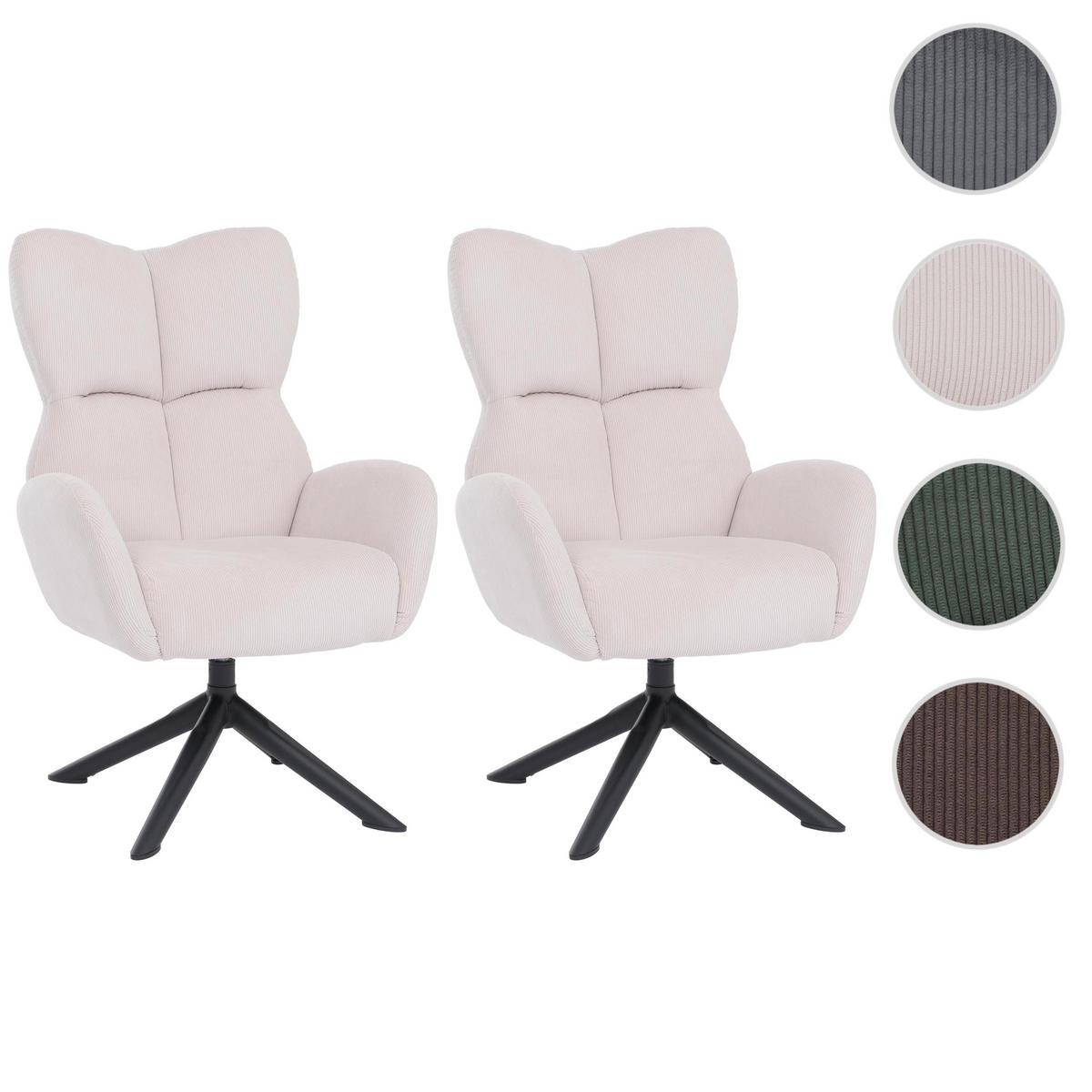 ESSZIMMERSTUHL Creme 2er-Set - Creme, Textil (72/106/71cm) - MCW
