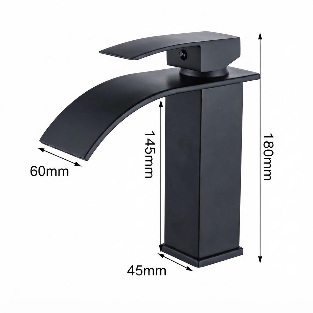 BADEZIMMERARMATUR 18 x 15 cm, schwarz - Schwarz, Metall (25/10/20cm) - Vallsero