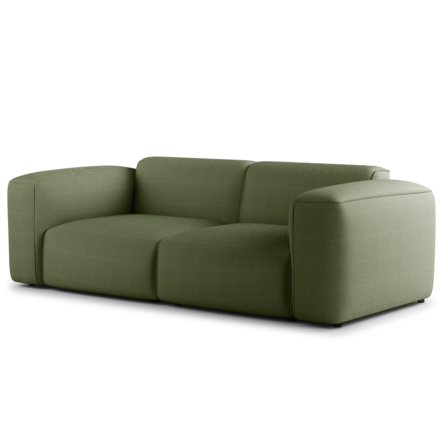 2-SITZER SOFA - Dunkelgrün/Schwarz, Textil (220/71/102cm) - home24
