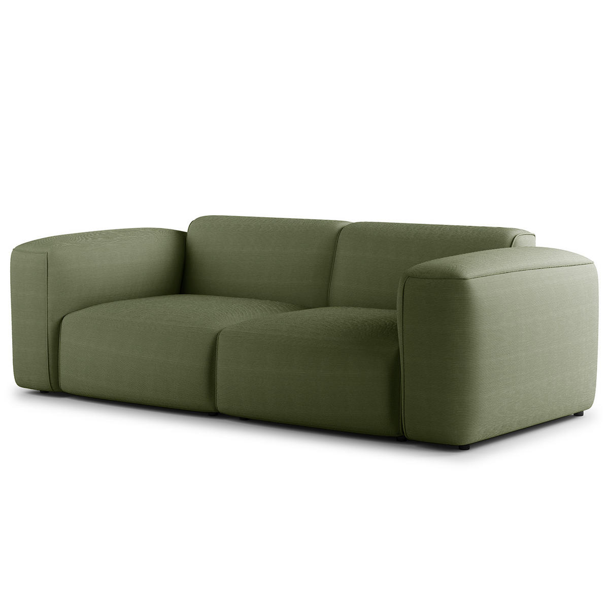 2-SITZER SOFA - Dunkelgrün/Schwarz, Textil (220/71/102cm) - home24