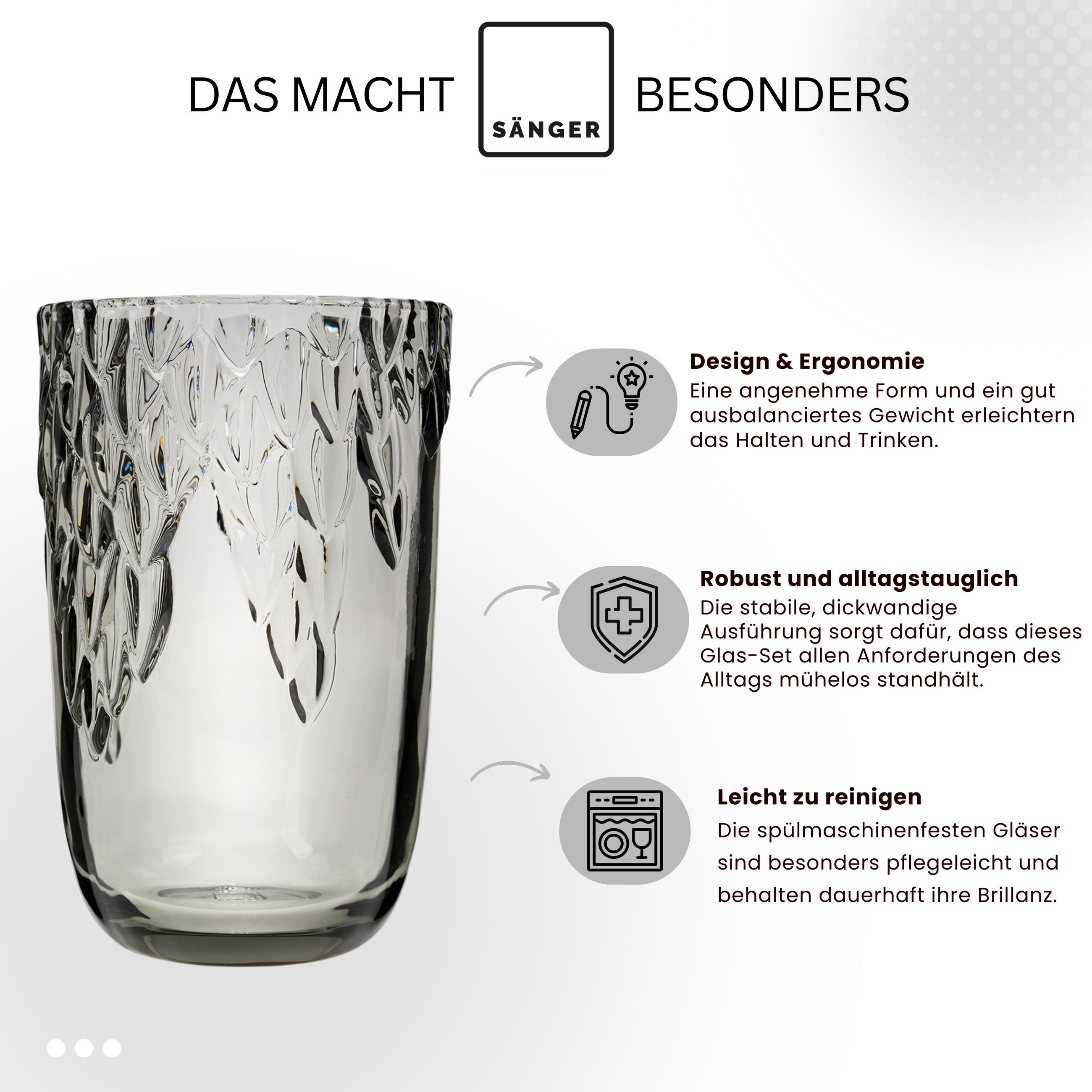TRINKGLÄSER SET FARO - 6 teilig aus Glas - Multicolor, Glas - Sänger