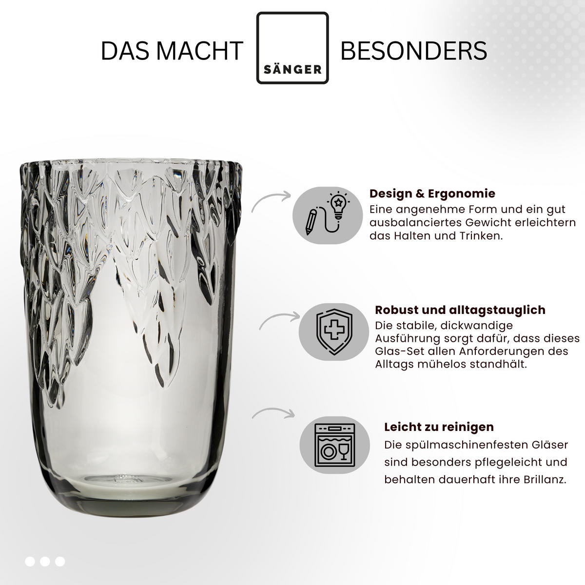 TRINKGLÄSER SET FARO - 6 teilig aus Glas - Multicolor, Glas - Sänger