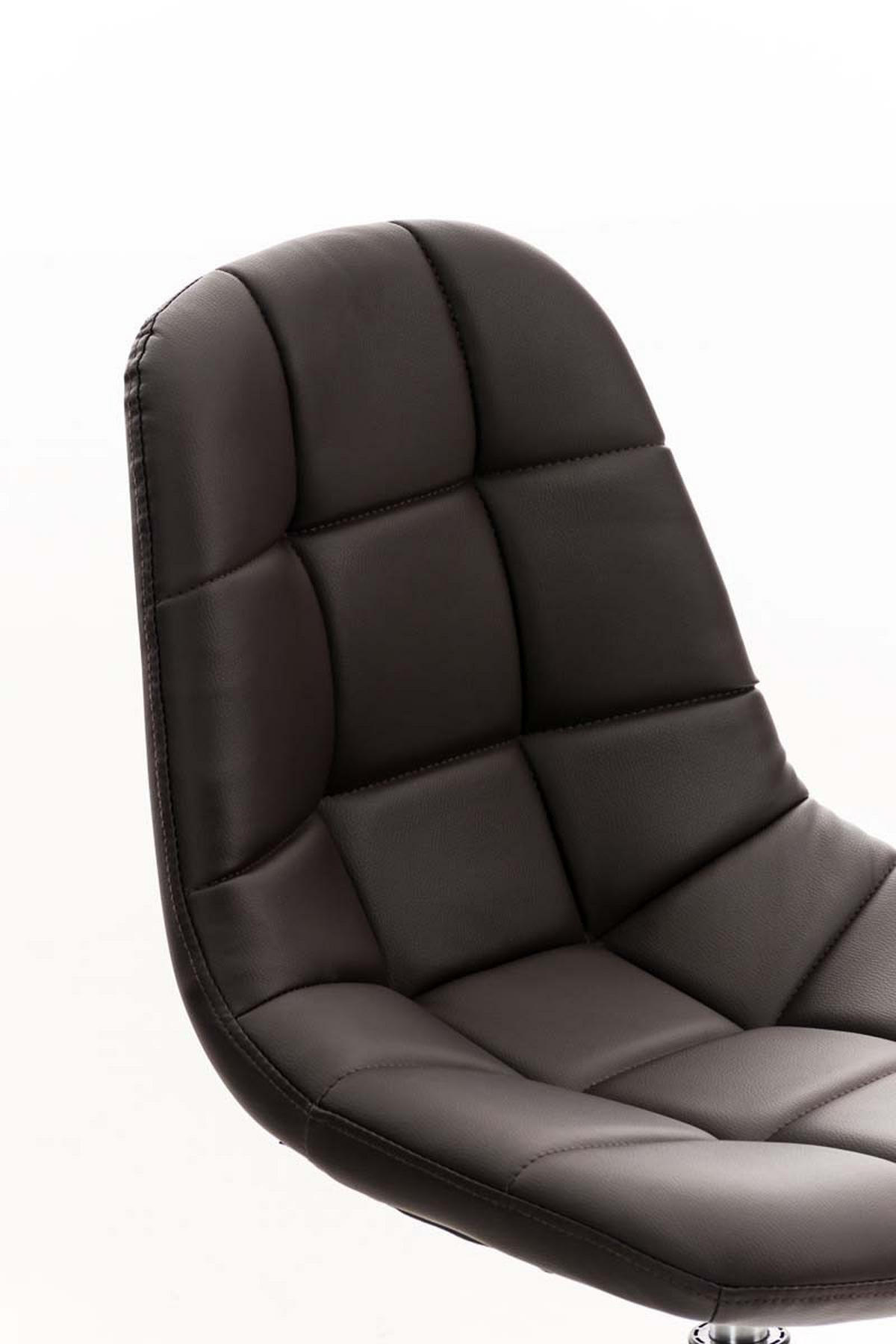 STUHL OSKAR Kunstleder 84x48x52 cm braun Kunstleder Metall in Chromoptik - Braun, Leder/Metall (48/84/52cm) - DELUKE