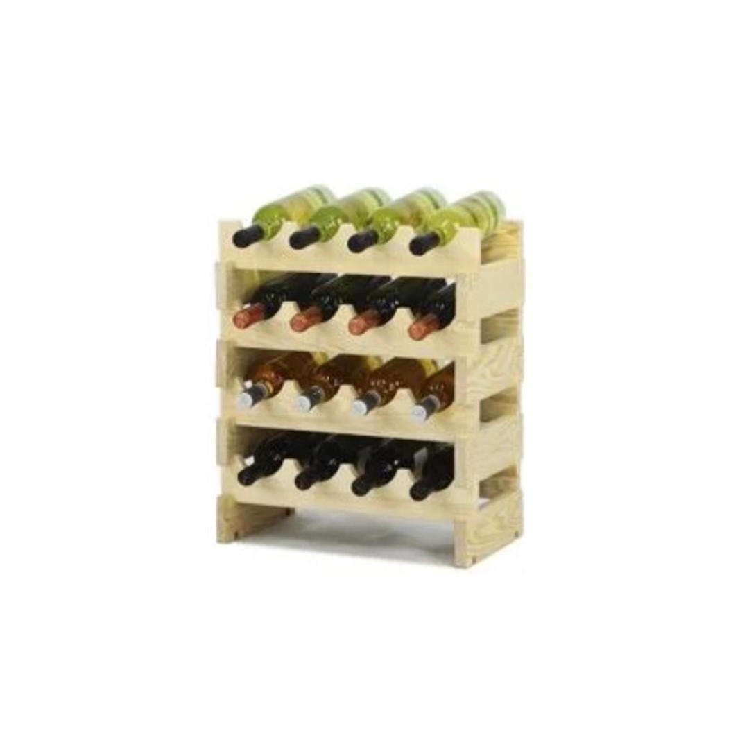 WEINREGAL Vinoteca Flex 46x47x29 cm 16 Flaschen Massives Kiefernholz Natur Unbehandelt - Naturfarben, Holz (47/46/29cm) - PROREGAL