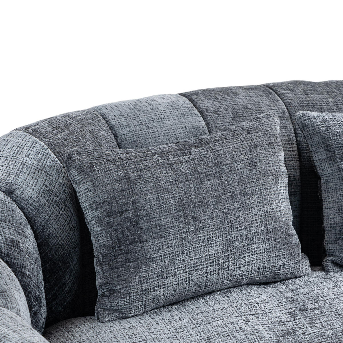 SITZSACK Chenille, Sofa mit 3 extra Kopfkissen,Grau - Grau, Textil (145/63/95cm) - LVHOM