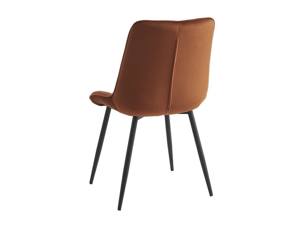 STUHL - 49.5 cmcm x 60 cmcm - Samt, Stoff - Terracotta - OLLUA - Terracotta, Textil (49.5/87/60cm) - Vente-Unique