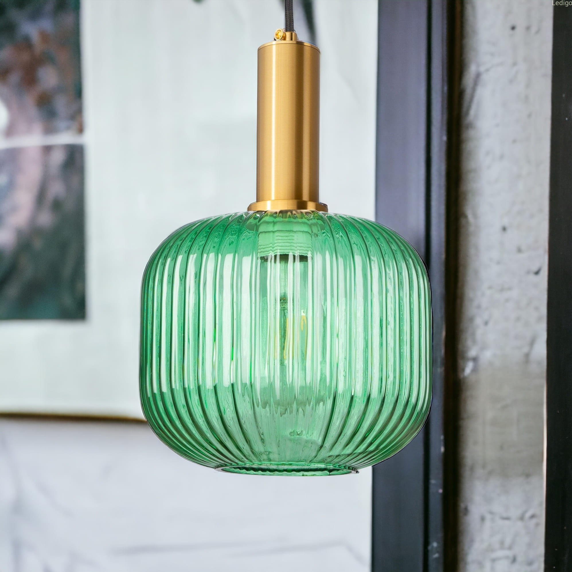 PENDELLEUCHTE Paris - Goldfarben/Schwarz, Glas/Metall (19/19/125cm)