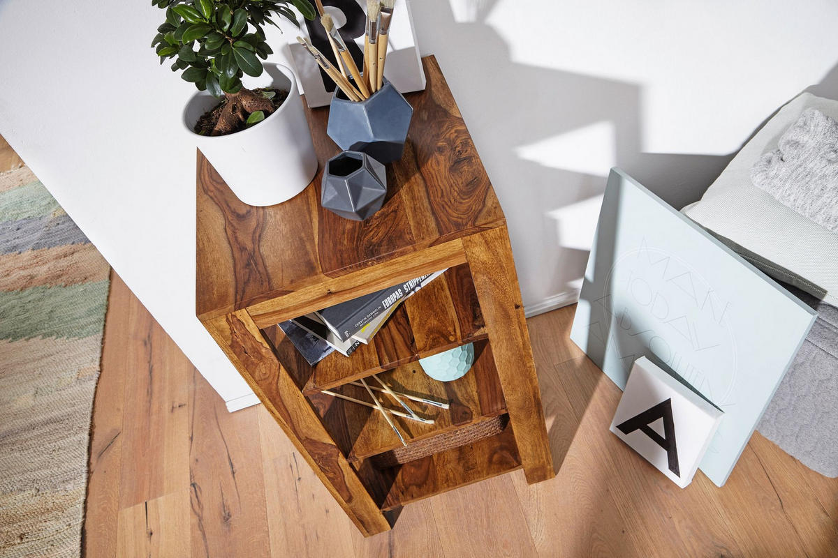 BÜCHERREGAL Massivholz Handgefertigt Pflegeleicht, Braun 44x44x80 cm - Braun, Holz (44/80/44cm) - KADIMA DESIGN