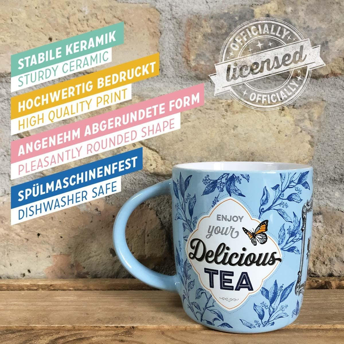 KAFFEETASSE 330 ml Home & Country Always Time for a Tea - Multicolor, Keramik (0.33L) - Nostalgic-Art