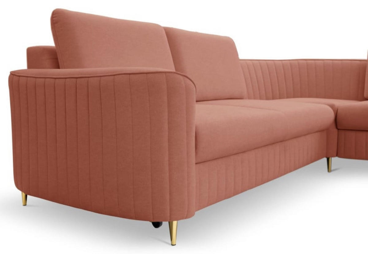 ECKSOFA Korallenrot LOREN Mit Schlaffunktion Und Bettkasten - Orange, Textil (251/251cm) - Sepro Meble