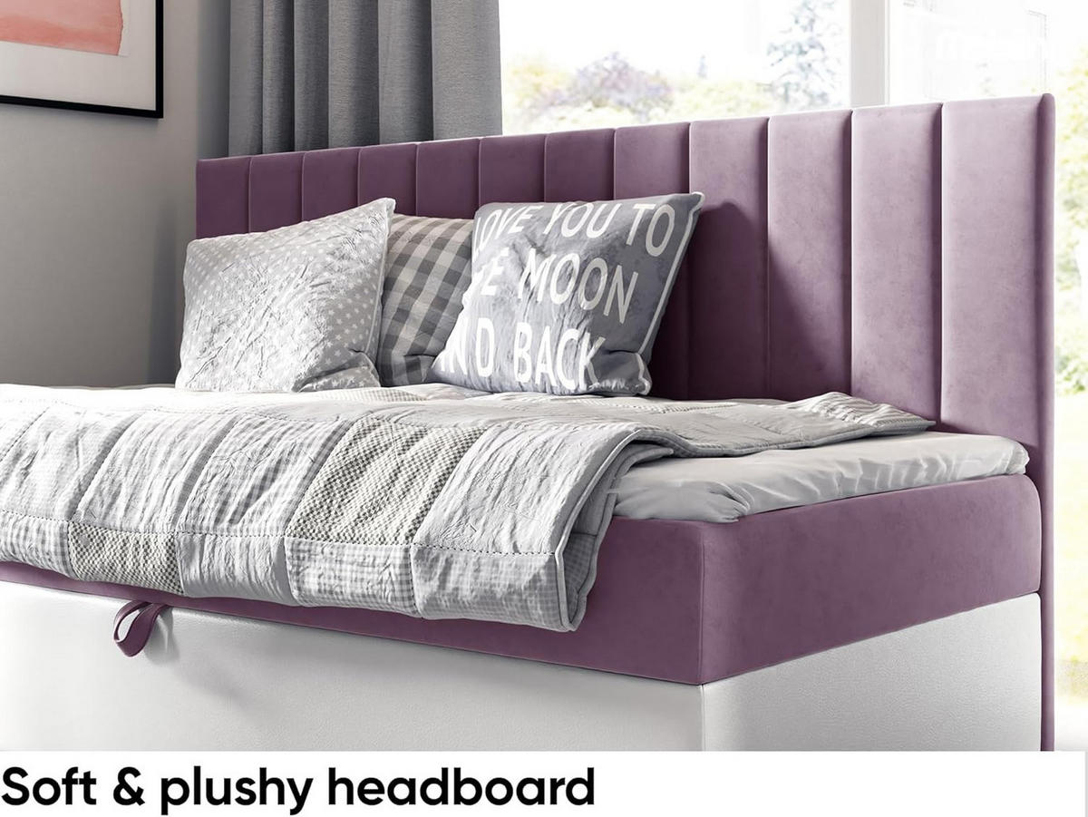 KINDERBETT MAYA 2 - Lila/Weiß, Holzwerkstoff (102/202cm) - Meblini