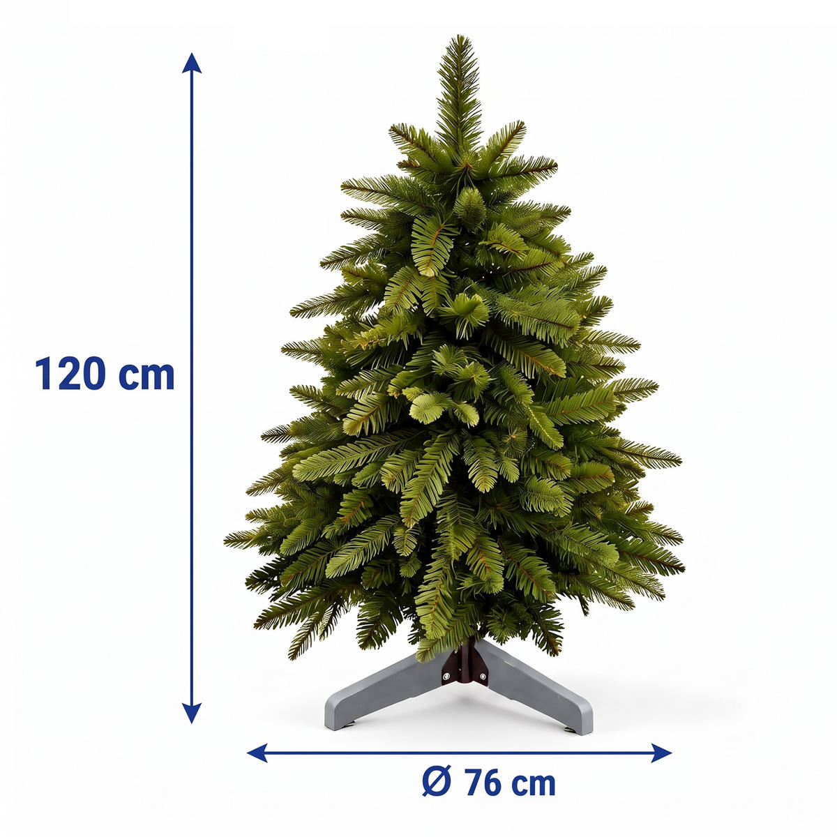 STROMEK Zelený umělý Nordmannova jedle 120 cm - tmavě zelená, dřevo/plast (120cm) - Relaxdays